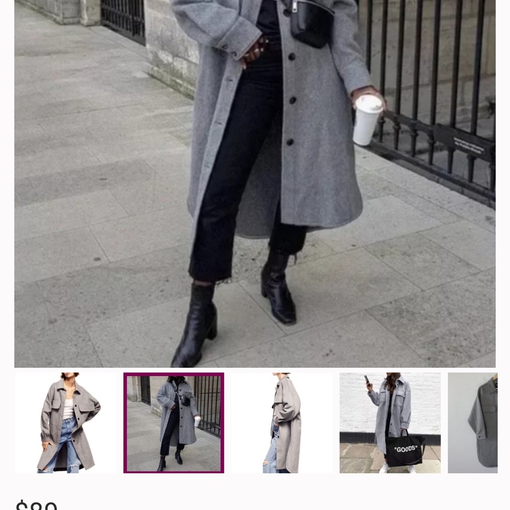 Zara Elegant Gray OverCoat